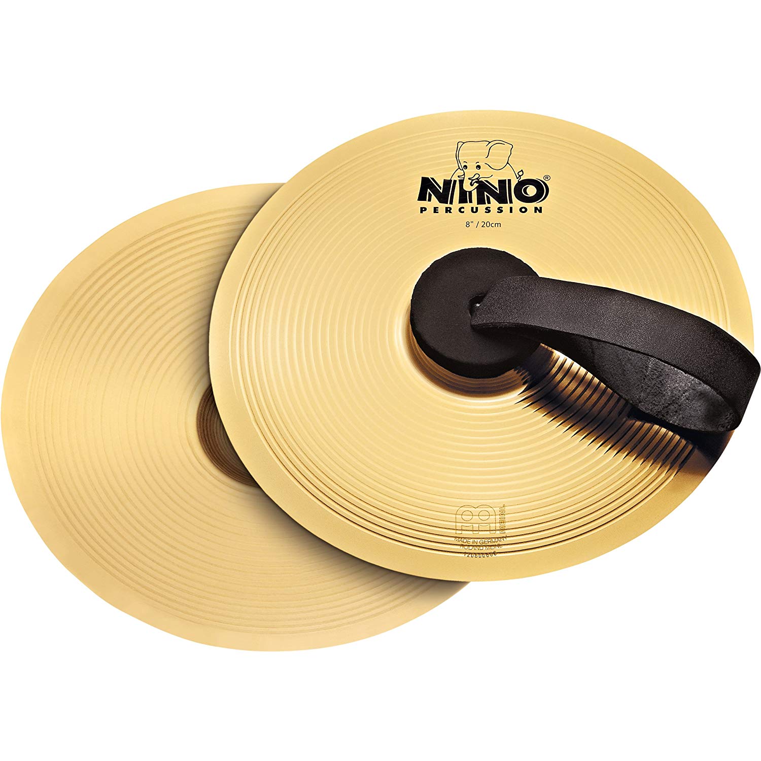Nino Percussion NINO-BR20 Cymbals Pair 20.3 cm (8 Inch) Brass Alloy, New silver, 8 inches
