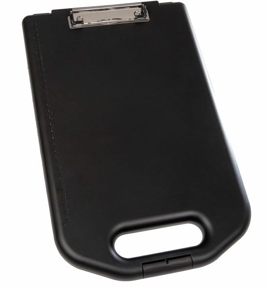 Genie M 800 clipboard (with Large DIN A4 Storage Compartment, Form Holder and Hanging Loop, Slim Design) Black
