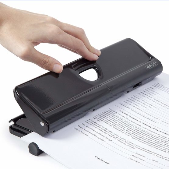 Rapesco 1054 720 4-Hole Metal Punch - 22 Sheet Capacity - Black - Image 2