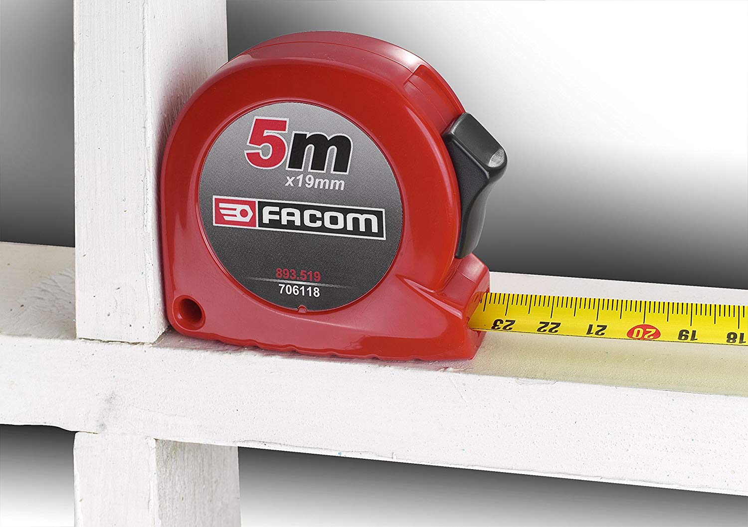 Facom SC. 893.519 Short Tape Measure 5 m x 19 mm, Red - Image 2
