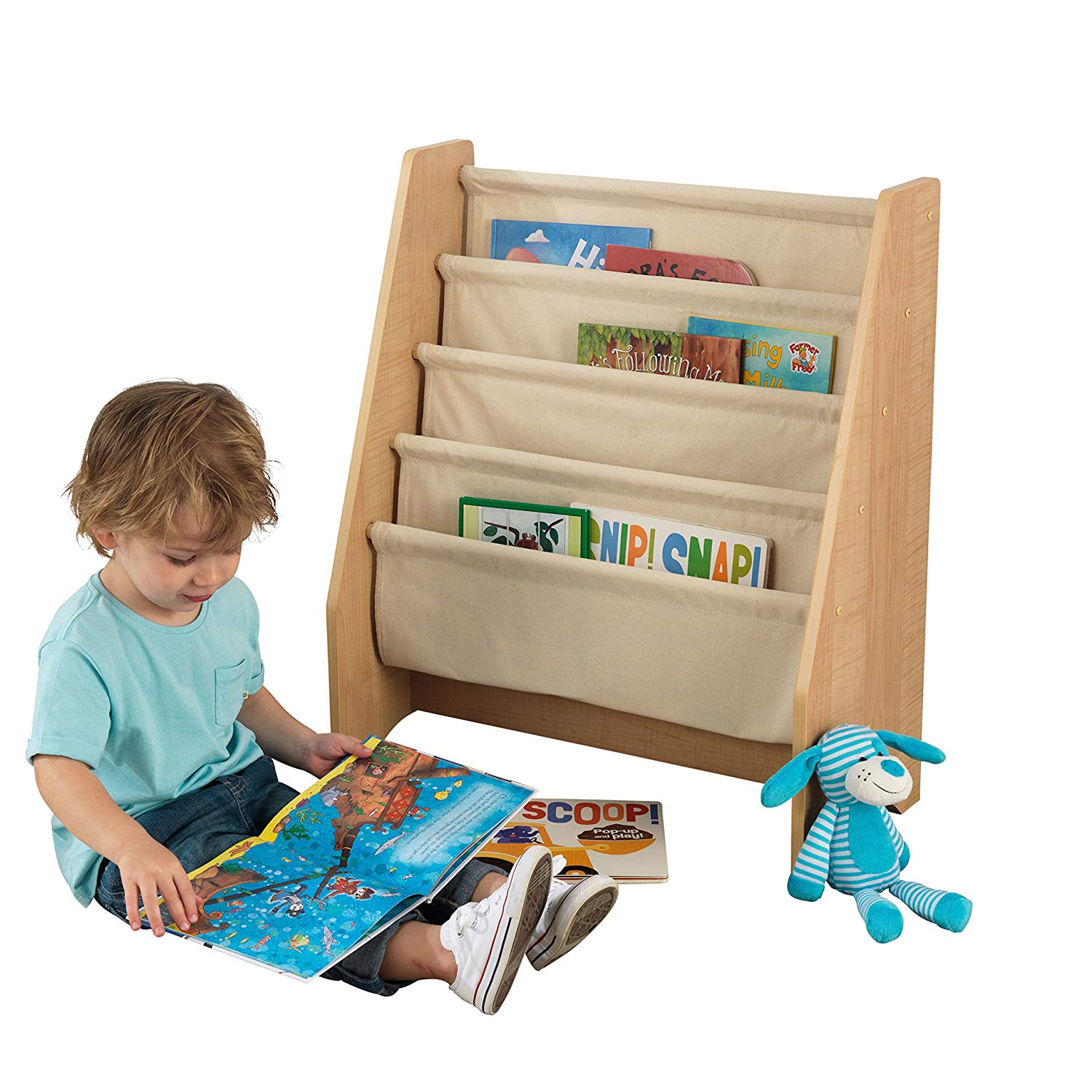 KidKraft 14221 Kids Sling Wooden Bookshelf, Children’s Bedroom