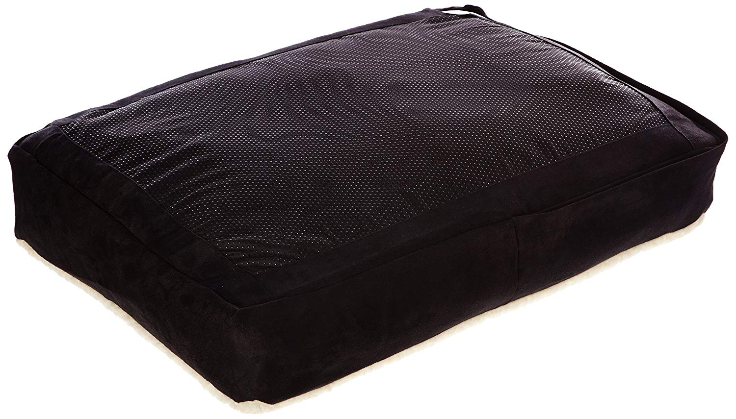 Ellie-Bo XL Dog Bed for 42-inch Dog Cage/Crate, Black Faux Suede/Sheepskin, Black Suede/Faux Sheepskin Top - Image 2