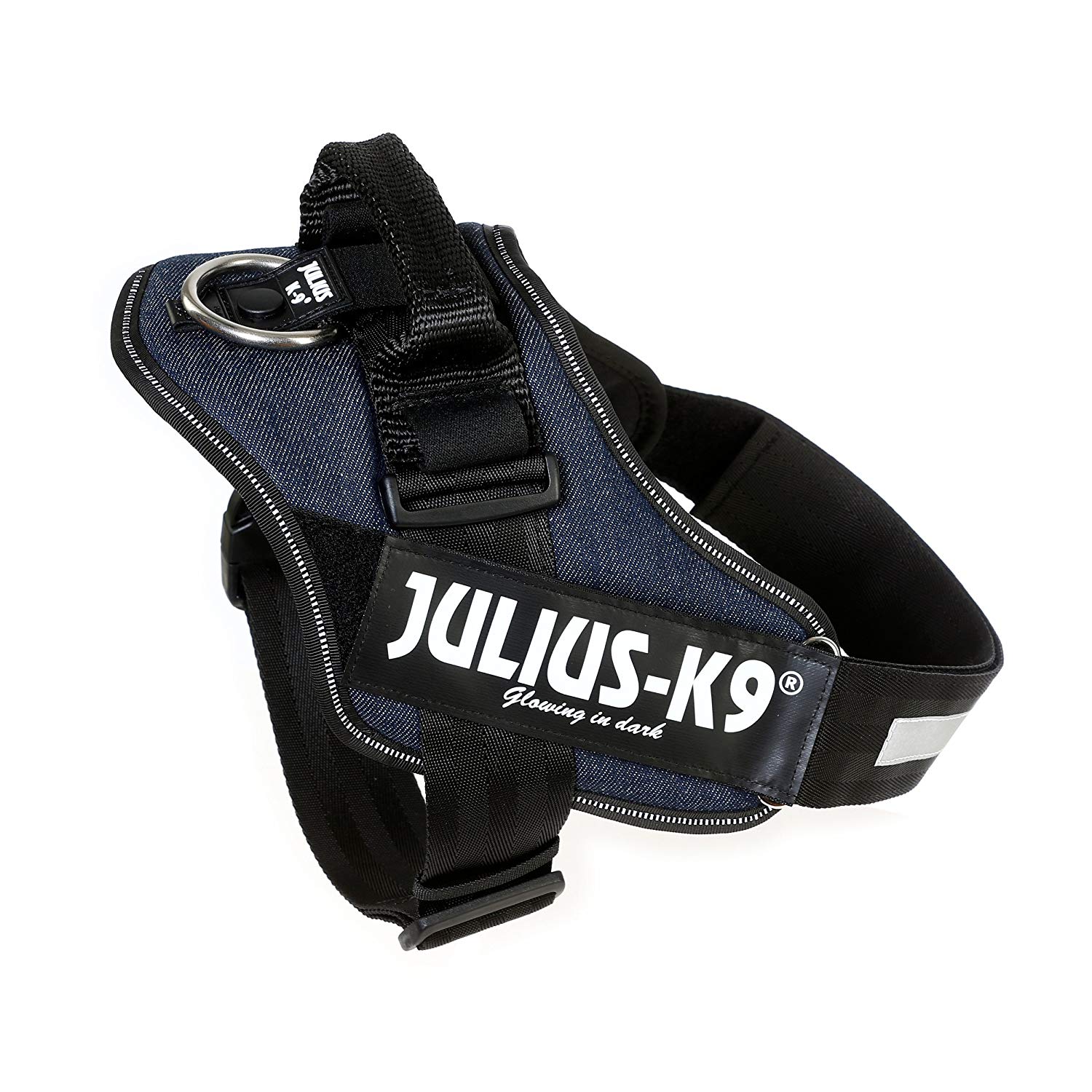 Julius-K9, 16IDC-FAR-1, IDC Powerharness, dog harness, Size: 1, Denim, Blue With Striped and Reflective Elements, L/1 - Image 3