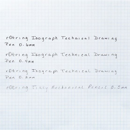 Rotring Isograph College Set 3X Technical Pens (0.20mm, 0.40mm, 0.60mm), 1x Tikky Pencil + Accessories, Red - Image 3
