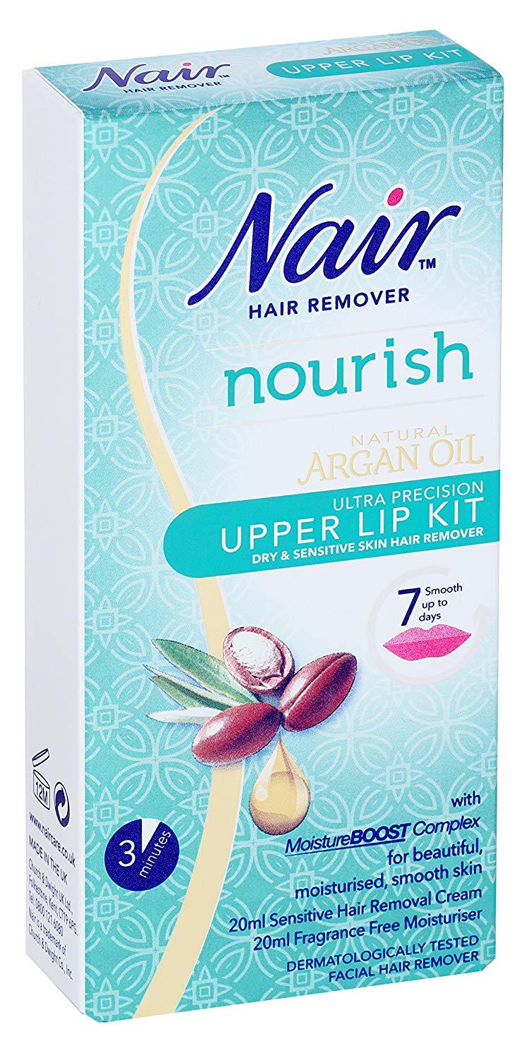 Nair Hair Remover Natural Argan Oil Upper Lip Kit, 20 ml BigaMart