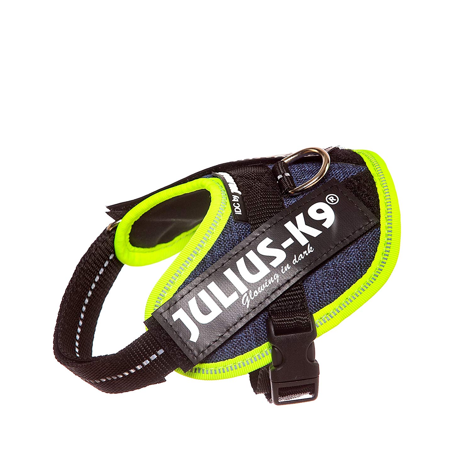 Julius-K9, 16IDC-FARNE-B2, IDC Powerharness, dog harness, Size: Baby 2, Jeans with neon edge, 2XS/Baby 2 - Image 4