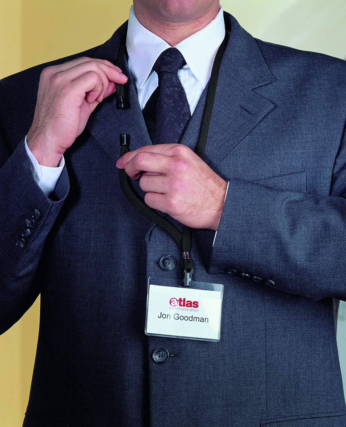 Durable Textile Lanyard 10 mm Black, 10 x 440 mm - Image 4