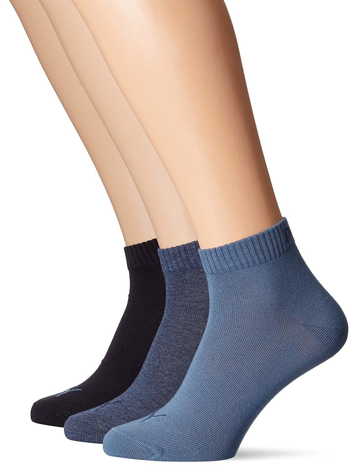 PUMA Unisex Puma Unisex 3p Quarter Plain Sock, Blue (Denim Blue), 11-Sep UK, 9-11