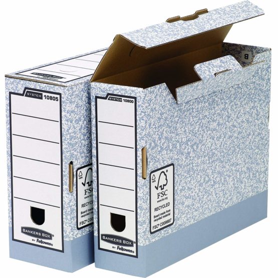 Bankers Box System A4 80mm Spine Transfer Files - Grey (Pack of 10) - Image 2