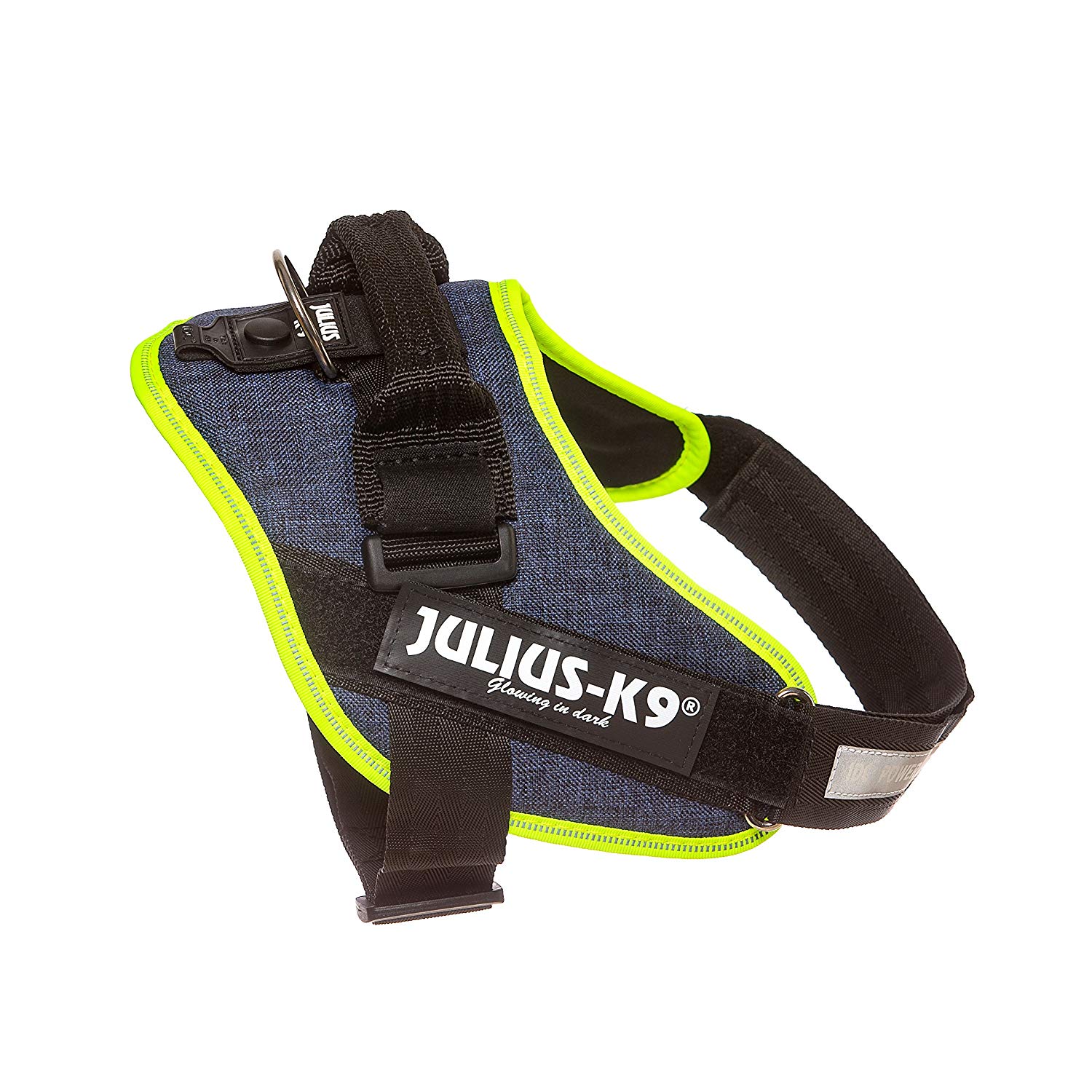Julius-K9, 16IDC-FARNE-0, IDC Powerharness, dog harness, Size: 0, Jeans with neon edge, M/0