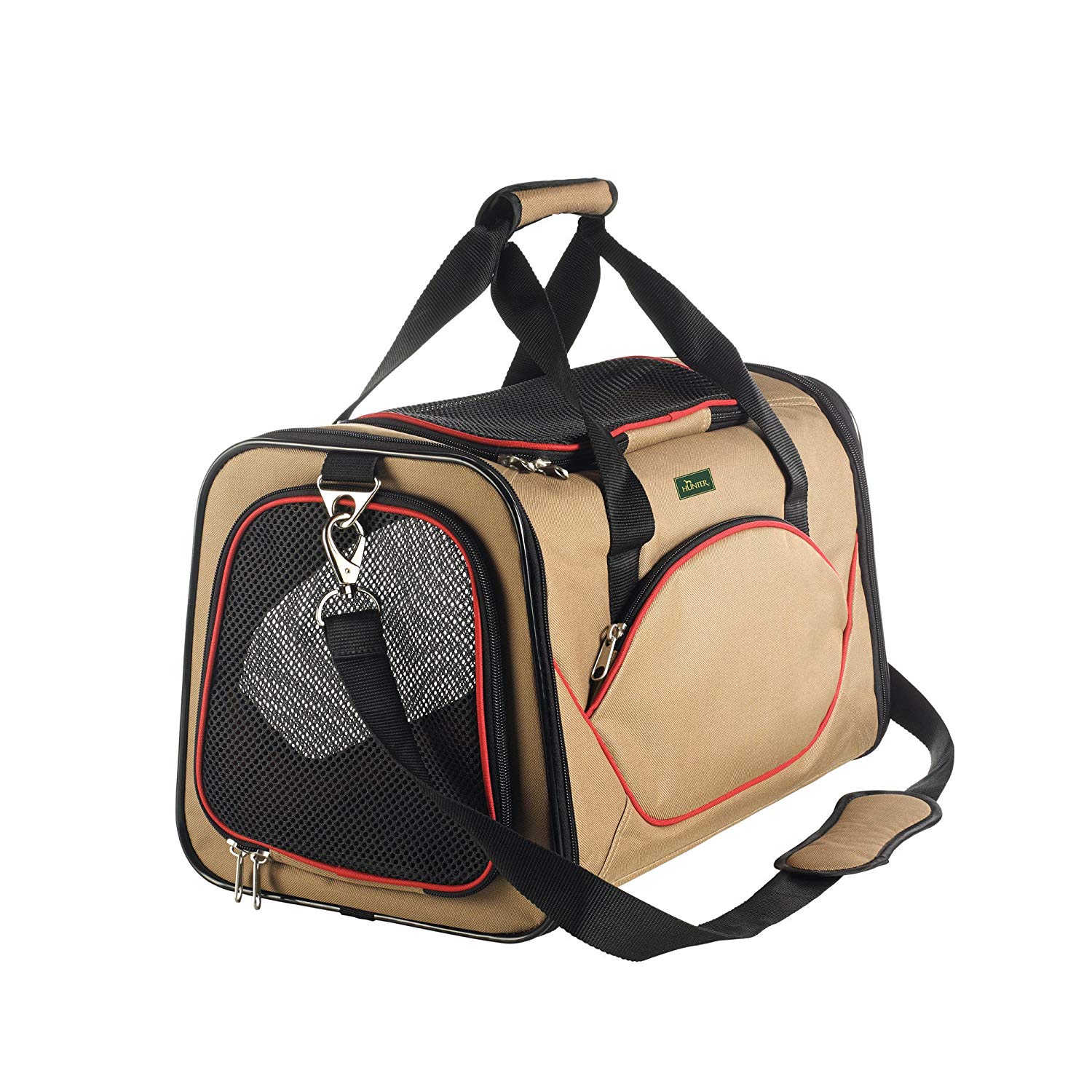 HUNTER Kansas Carry Bag, Beige/Red, Beige/ Red, 50 cm L x 30 cm W x 30 cm H