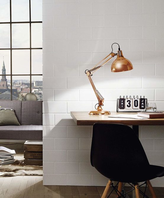 EGLO Borgillio Table Lamp, 1-Flame Vintage Desk Lamp in Industrial Design, Bedside Lamp Made of Steel, Colour : Copper, Socket : E27, Incl. Switch - Image 2