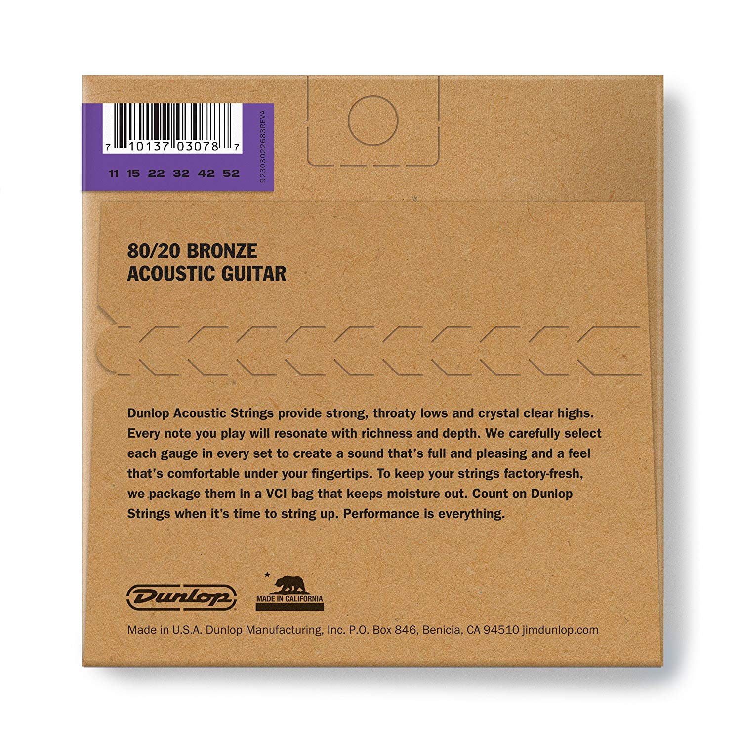Dunlop Acoustic Guitar Strings Medium Light Gauge 11-52 Phosphor Bronze, 80/20 Bronze, Medium Light ( 11 - 52 ) - Image 2