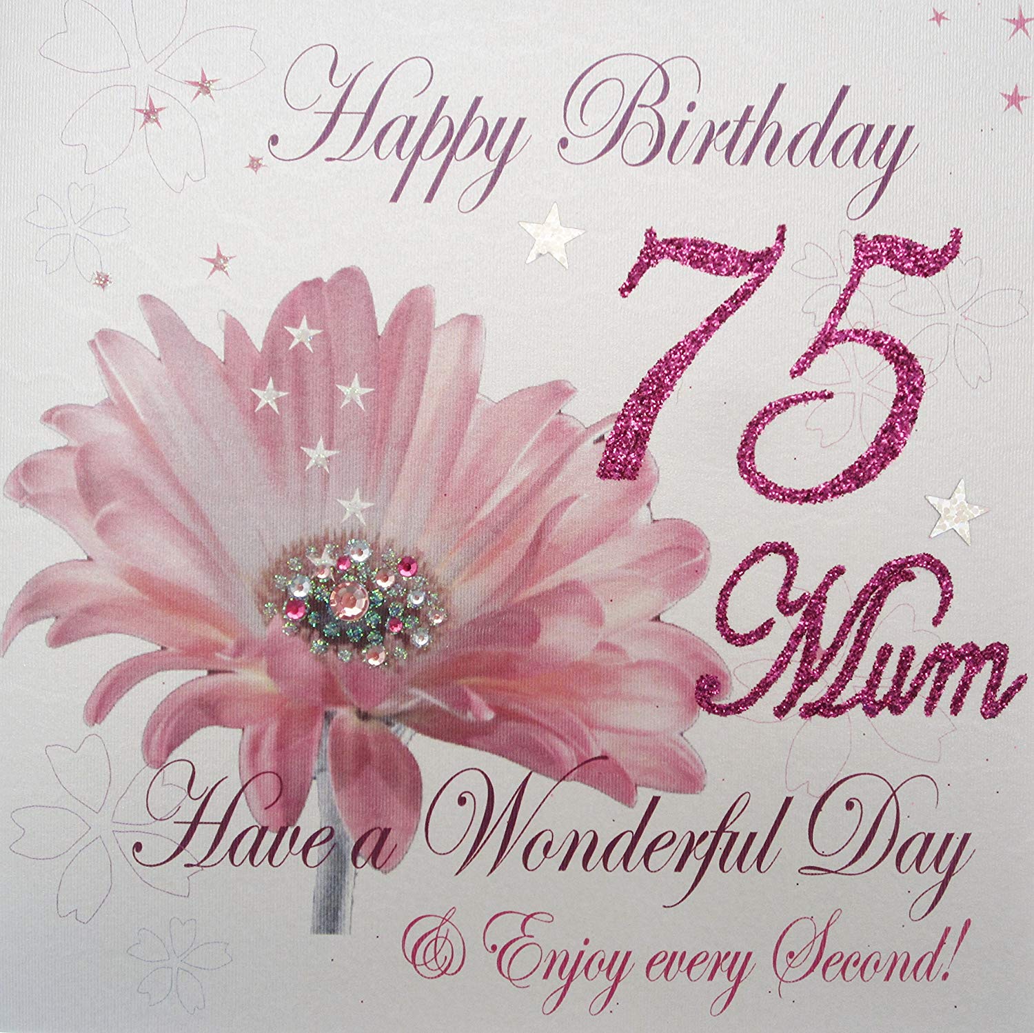 Aazon.co: WHITE COTTON CARDS Pink Gerbera, Happy 75 U Have A