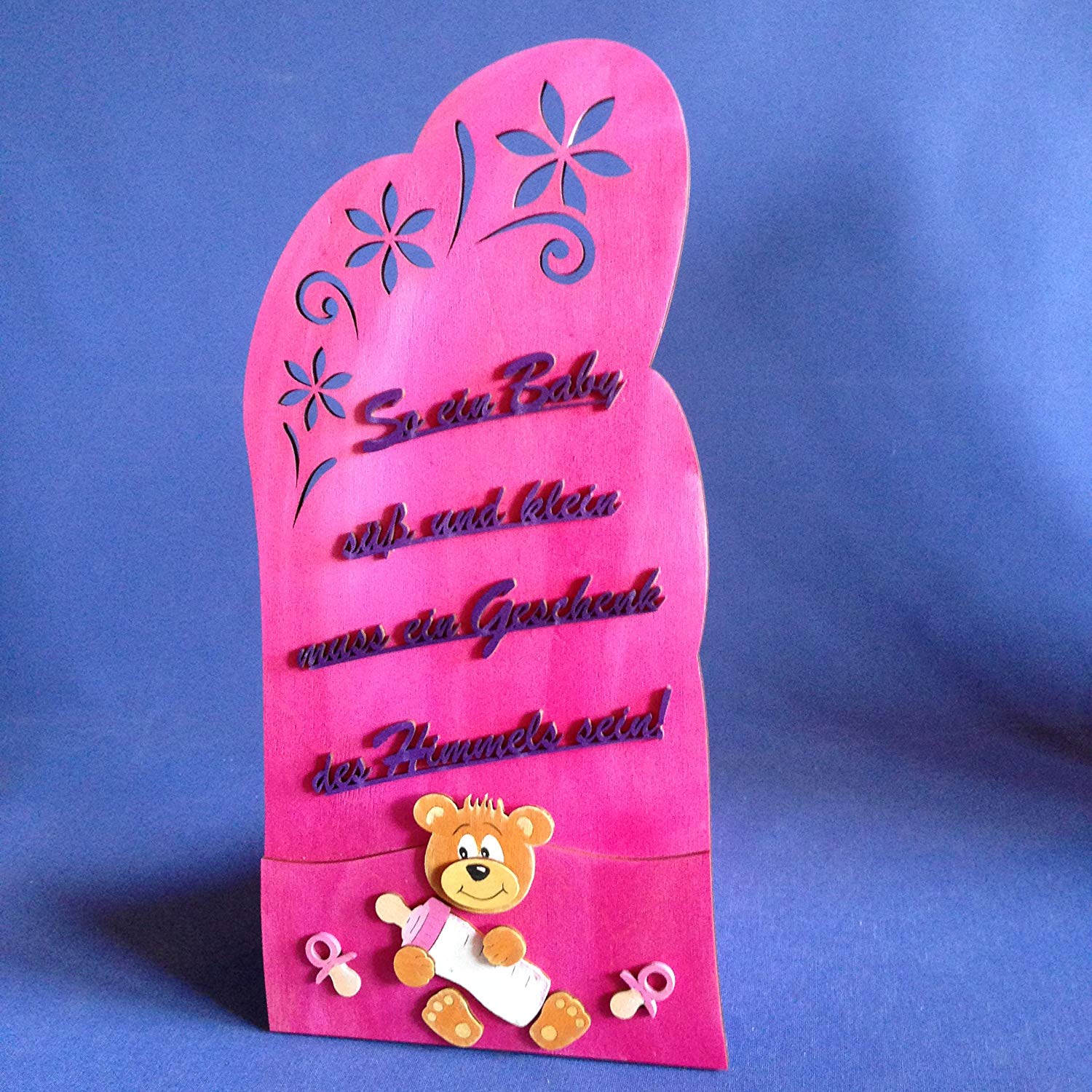 'Petra's Craft News A to SZH46BS Slogan Baby Sweet and Small Must Be A Gift Of The Sky. With wooden dummy Box, 20 mm - Image 3