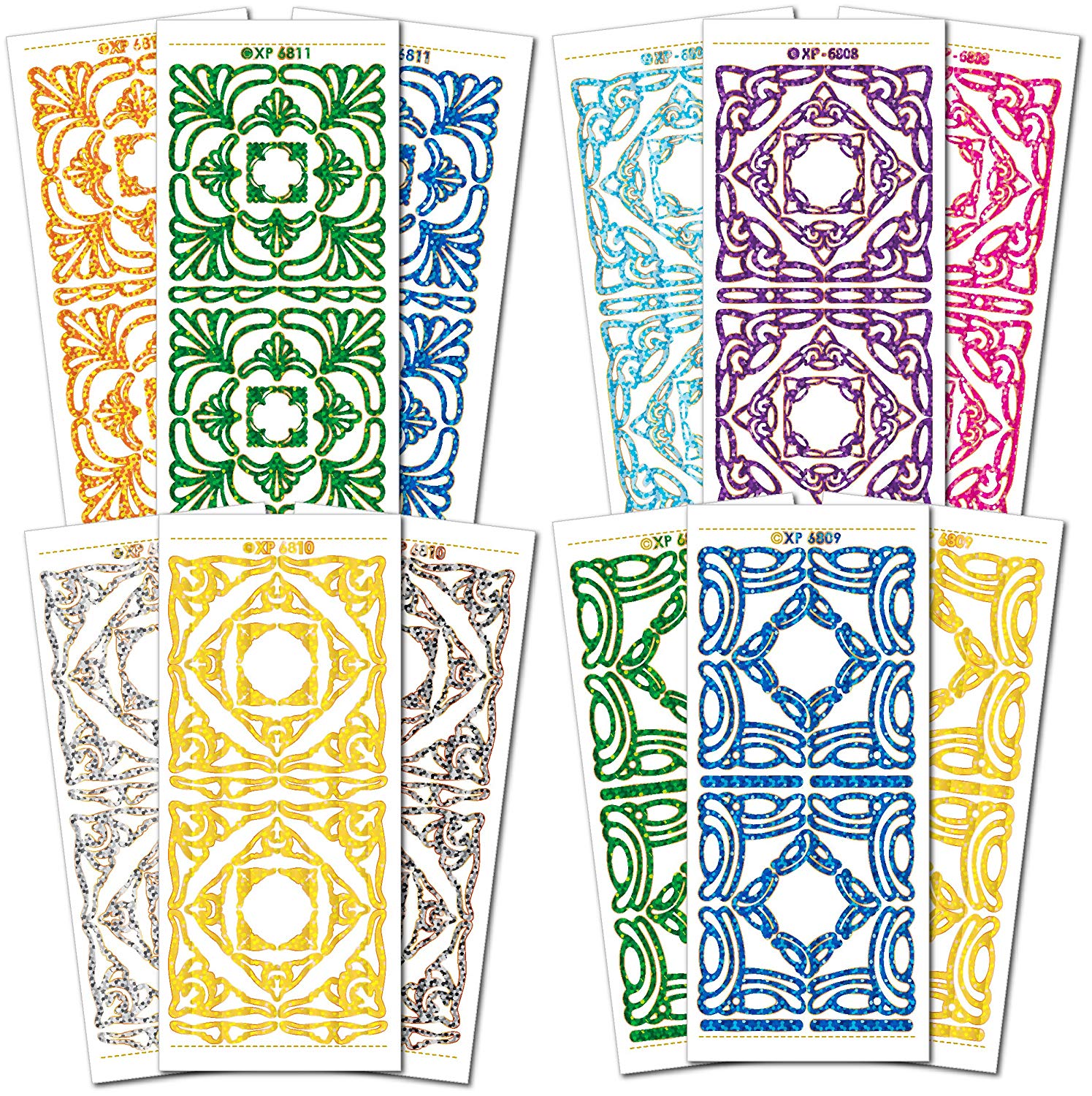 Creative Products Corners Bold Holographic Craft Stickers, Stickers, Multi-Colour,23 x 10 x 1 cm