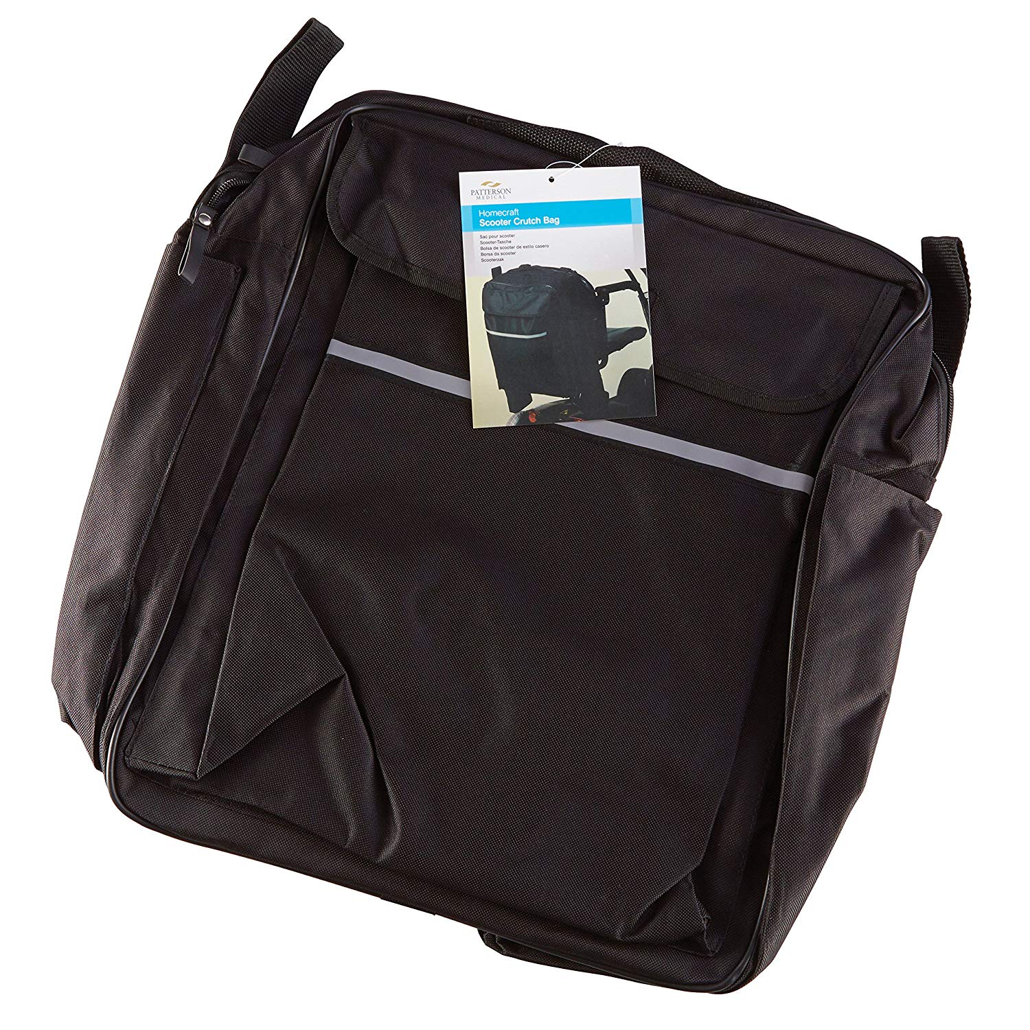 HOMECRAFT Scooter Bag with Crutch or Walking Stick Pockets (Eligible for VAT Relief in the UK) Waterproof Wheelchair Mobility Bag with Multiple Compartments and Pockets for Storage Elderly & Disabled