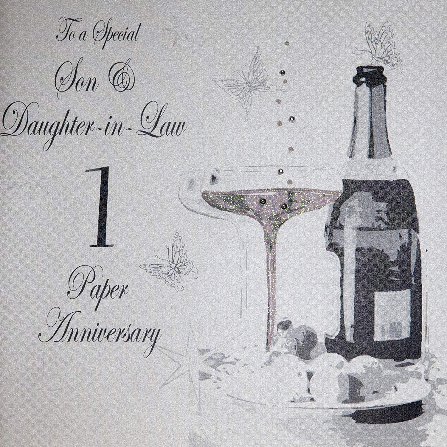 white cotton cards Large To a Special Son and Daughter-in-Law Paper Anniversary Handmade Card, White, XL1SD