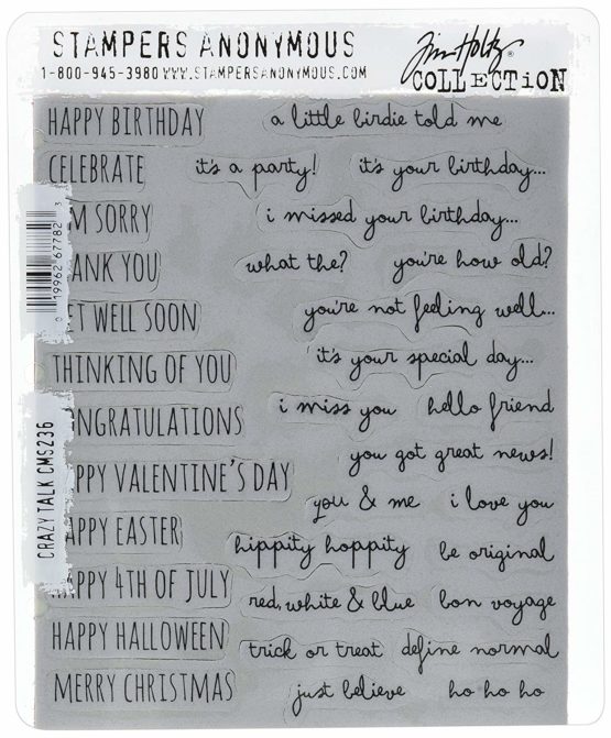 Art Gone Wild Crazy Talk Cling Stamp Set, Grey