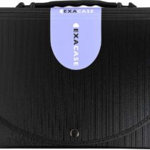 Exacompta Ref - 55934E Exactive Multipart Expanding Case with Handle, 33x26cm Ideal for A4 Size Documents, 13 Tabbed Sections and Holds up to 400 Sheets, Grey PP Dividers, Black