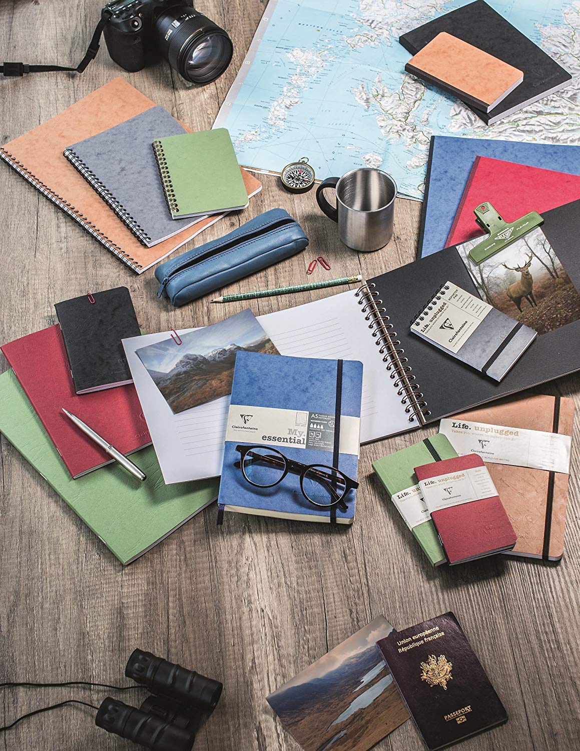 Clairefontaine 77013C Age Bag Leather Square Pencil Cases, 21 x 4.5 x 4.5 cm - Assorted Colours, Pack of 8 - Image 3