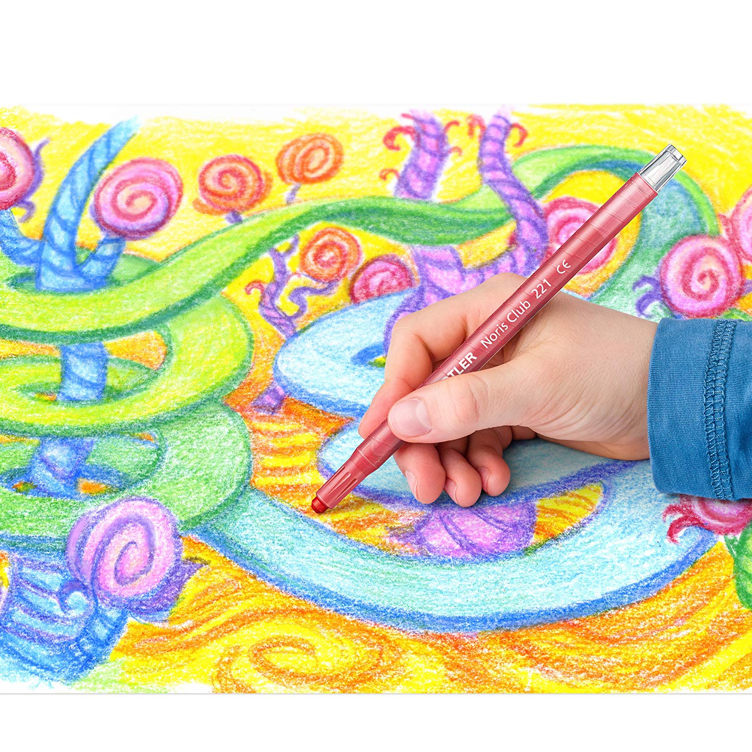 STAEDTLER 221 NWP12 Noris Wax Crayon Twister 6mm - Assorted Colours (Pack of 12), Multicolor, 1 count (Pack of 12) - Image 4
