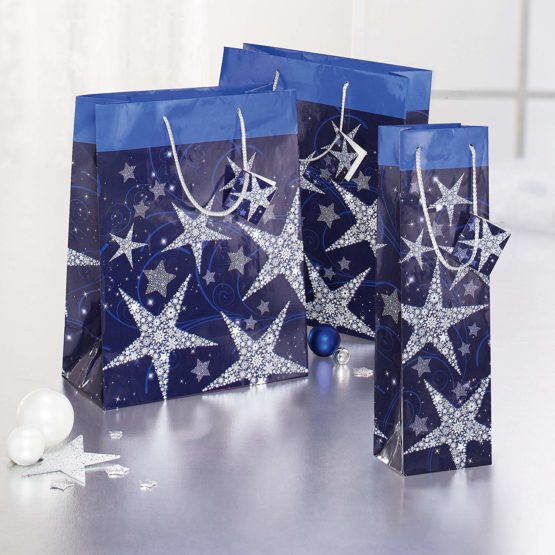 SIGEL GT025 Christmas Gift Bag "Shining Stars", large, 26 x 33 x 12 cm, 5 pcs. - Image 4