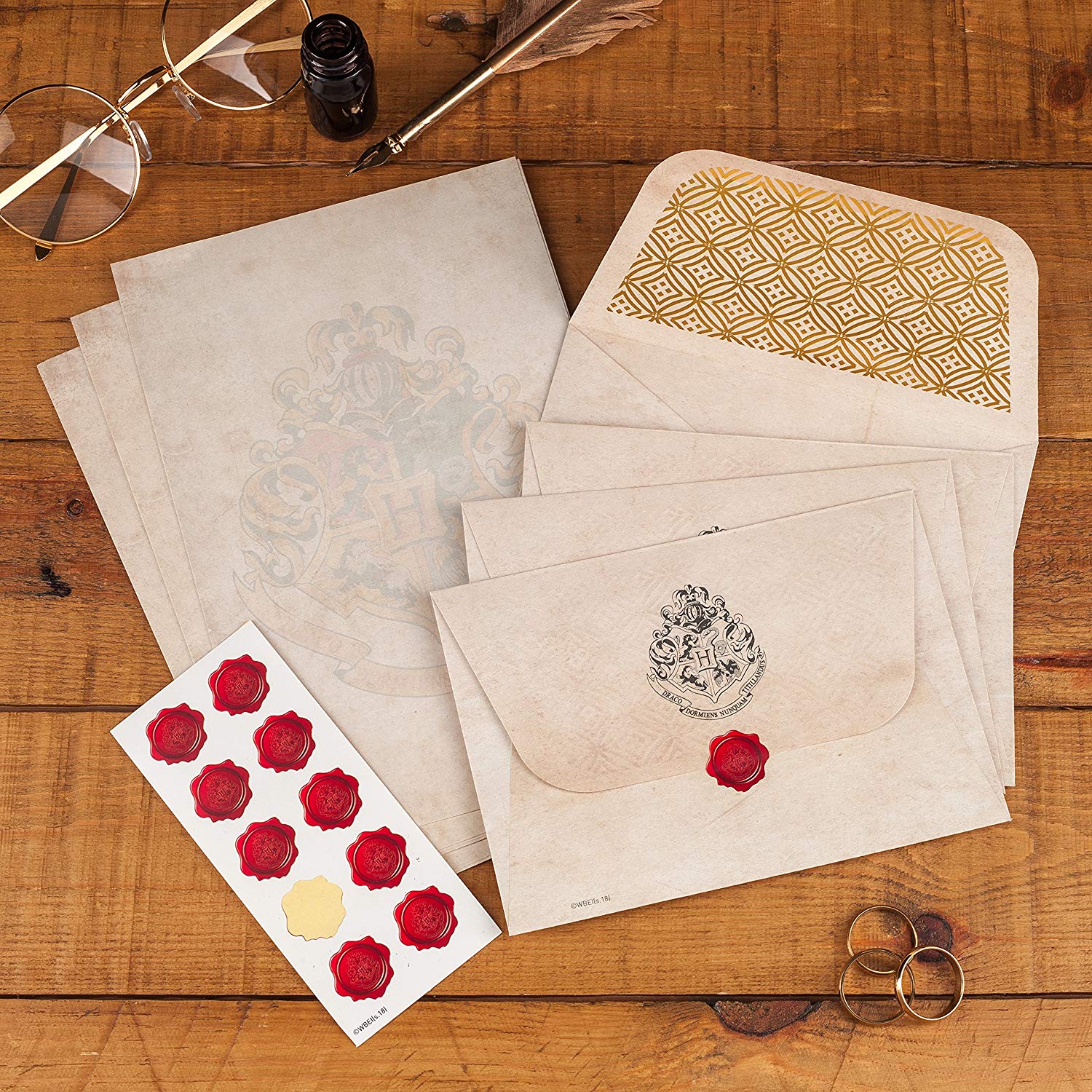 Hogwarts Acceptance Letter Writing Stationery Set, Officially Licensed Harry Potter Merchandise & Desk Accessories - Image 3