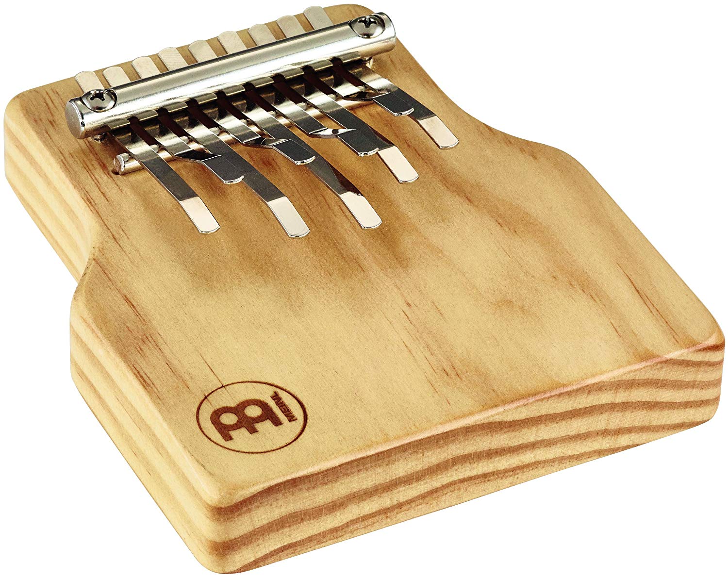 Meinl Percussion Solid Series Kalimba - Medium-Large Thumb Piano - Tuning A C C A A F E E B - Pine / Steel, Natural / Chrome (KA9-M)