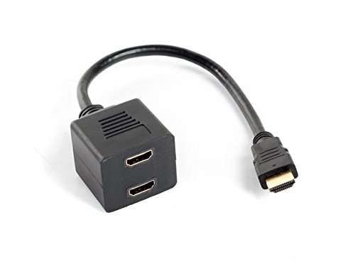 lanberg AD-0019-BK HDMI-A Male to 2x HDMI-A Female (1.4) Adapter Splitter with Cable 20 cm Black, Standard