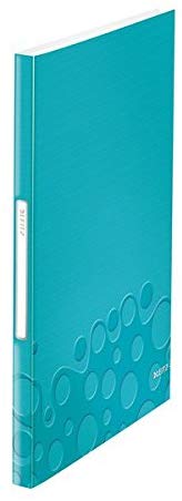 Leitz A4 Display Book, 40 Pockets, 80 Sheet Capacity, Transparent Pockets, Ice Blue, WOW Range, 46320051