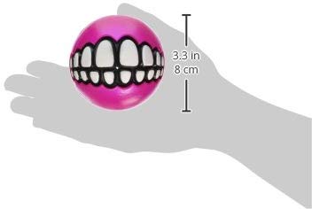 Rogz Grinz Ball, Large, 7.8 cm, Pink, 3" Large - Image 4