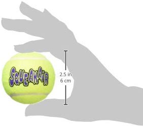 KONG - Squeakair Ball - Dog Toy Premium Squeak Tennis Balls, Gentle on Teeth - For Medium Dogs, Yellow, M (Pack of 1) - Image 4