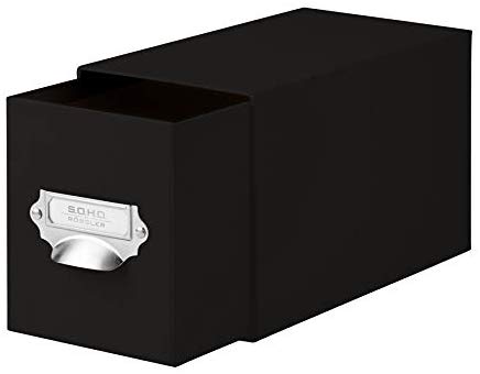 Rössler SOHO CD Storage Box with Metal Index Holder - Black, 26.1 cm (L) x 14.3 cm (W) x 15.8 cm (H) - Image 2