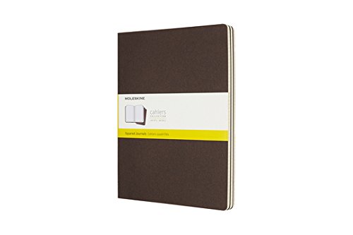 Moleskine CH022P2 X-Large Squared Cahier Journal - Coffee Brown (Pack of 3)