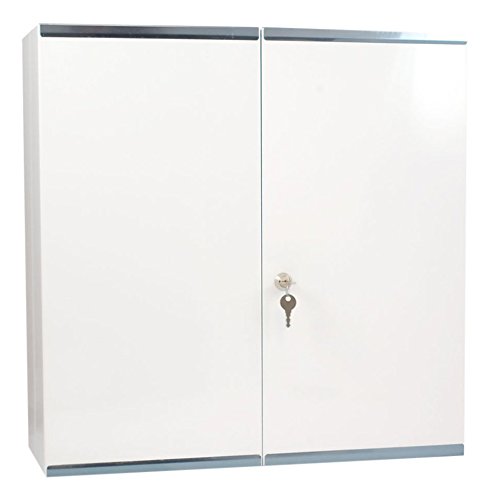 Reliance Medical Budapest Medicine Cabinet, Lockable, Wall-Mounted Metal First Aid Storage, 46x30x14 cm, Home/Office