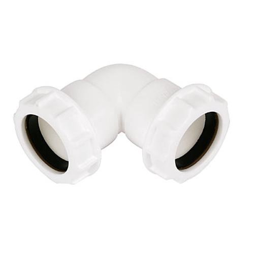 Merriway BH02910 Waste Compression 90 Degree Bend, 32mm , White, 32 mm