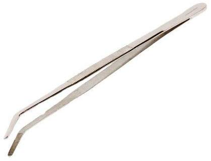 Komodo Feeding Tongs Angled, 25 cm, Silver