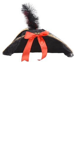 Wicked Costumes Ladies Deluxe Caribbean Pirate Hat with Feather Fancy Dress Accessory, Multicoloured, FEMALE DELUXE WITH FEATHER - Image 3