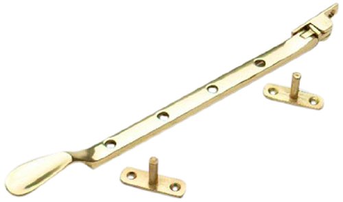 Merriway® BH01591 Victorian Window Casement Stays Polished Brass, 200mm (8 inch), 200 mm