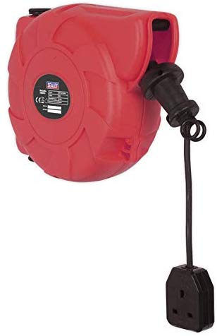 Sealey Crm101 Cable Reel System Retractable 10Mtr 1 X 230V Socket, White