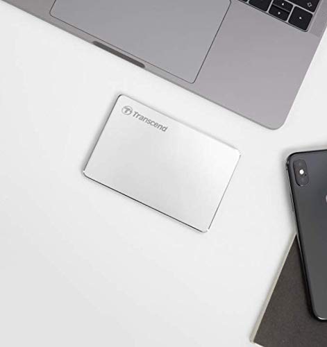 Transcend StoreJet 25C3S 2TB Portable Hard Drive, 5Gbps Ultra-Slim Aluminum, Includes C-to-C & C-to-A Cables -TS2TSJ25C3S - Image 4