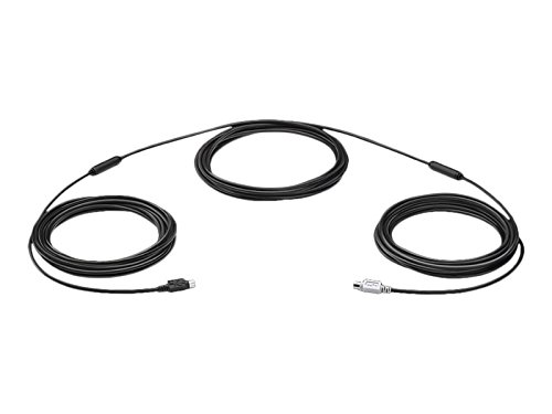 Logitech Extended Cable for Group Video Conferencing System 15 Meters, Mini-DIN-6, FCC Class (A), CE, RoHS,Laptop/PC/Mac - Black