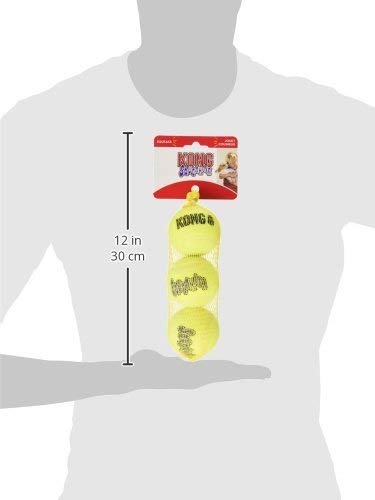 KONG - Squeakair Balls - Dog Toy Premium Squeak Tennis Balls, Gentle on Teeth - For Medium Dogs (3 Pack), Yellow, M (Pack of 3) - Image 4
