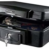 MASTER LOCK Fireproof Security Safe [Fire & Water resistant] [Key Lock] [Small] - H0100EURHR0 - For ID papers, Pictures, Small Electronics, Storage Devices