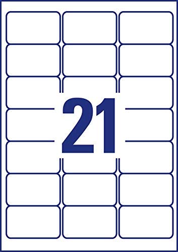Avery Zweckform L7160-100 Address Labels 63.5 x 38.1 mm for C6 Envelopes 100 Sheets, White, 100 Blatt - Image 3