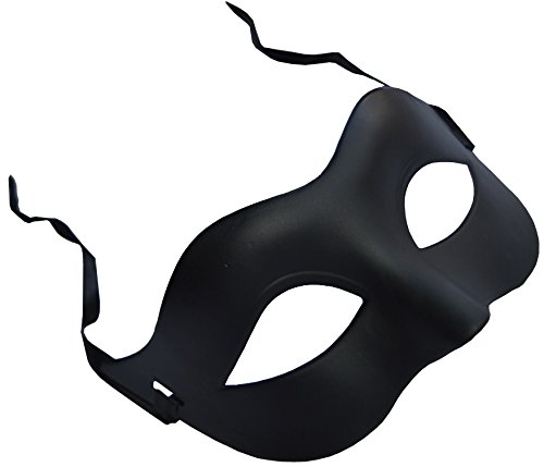 FHS Black Matte Classic Style Venetian Mask, Masquerade, Burlesque Ball Party, 19x8 cm - Image 2