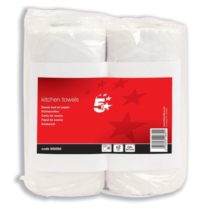 5 Star 905092 Kitchen Tissue 229x247mm Sheets 60 per Roll [Pack 2], White