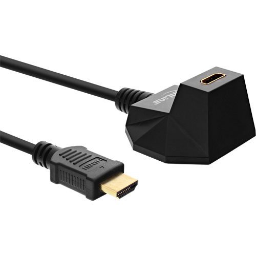 InLine 17531S HDMI Extender with Viewing Stand & 4 K2 k High Speed with Ethernet Male to Female 1 m Black/Gold