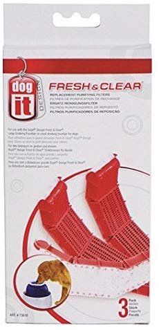 Dogit Fresh and Clear Drinking Fountain Replacement Filters (3 pk), rot/grau, 3-Pack